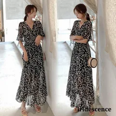 ワンピース レディース 40代 マキシワンピース ハート柄 春夏 きれいめ膝丈 ワンピース上品 半袖 大きいサイズ 通勤 お出かけ 大人 30代