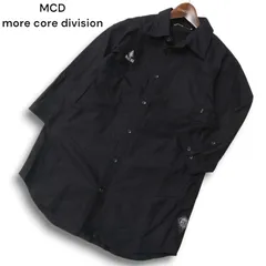 MCD more core division エムシーディー 春夏 バック刺繍★ 7分袖 シャツ Sz.XL メンズ 黒 大きいサイズ