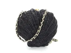 ■新品同様■ kate spade ケイトスペード PXRU5482 ストロー パール チェーン ショルダーバッグ クロスボディ ブラック系 AW5392