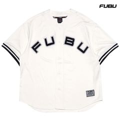 FUBU BASEBALL SHIRTS【WHITE】 (M・L・XL・2XL)(フブ 通販 メンズ 大きいサイズ ジャージ JERSEY ベースボールシャツ ベースボールジャージ ユニフォーム 半袖 ショートスリーブ ビックシルエット オーバーサイズ B系)