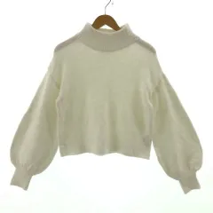 ナノユニバース nano universe ニット セーター オフネック 長袖 バルーンスリーブ アイボリー F