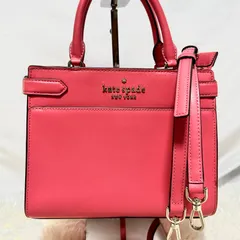 kate spade new york ケイトスペード　Stacy ステイシー　サッチェル　ハンドバッグ　ショルダーバッグ　2way ピンク　レザー　革　純正ショルダーストラップ付き　牛革　本革　カウレザー
