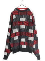 【お得なクーポン配布中!】 80s マクレガー デザイン ニット セーター メンズ L 古着 80年代 ヴィンテージ McGREGOR パッチワーク クルーネック アクリル マルチカラー