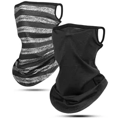 [Andeor] 《2枚セット》フェイスカバー uvカット 夏用【UPF50+・接触冷感-5℃・付けていないような呼吸で楽】フェイスガード ネックガード 冷感 ネックウォーマー 耳かけ 日焼け防止 紫外線対策 防風 防塵 アウトドア ジョギング 自転車 釣