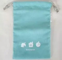 【中古】バッグ(キャラクター) 葉＆家＆りんご(ライトブルー) キンチャク 「どうぶつの森」 クラブニンテンドーポイント交換景品