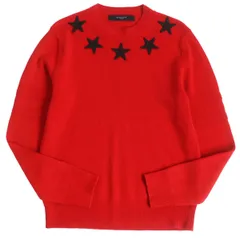 本物 美品 ジバンシィ スター ニット セーター 赤×黒 GIVENCHY