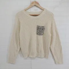 ◇ Sonny Label URBAN RESEARCH 柄 胸ポケット 長袖 ニット セーター サイズF ライトベージュ系 ブラック レディース P  【1304190008648】