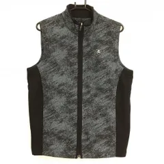 【超美品】フットジョイ アウターベスト グレー×黒 総柄 サイド切替 裏地メッシュ  メンズ L ゴルフウェア FootJoy