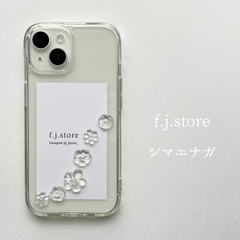 シマエナガのiPhoneケース　クリア　透明　ラメ　ハンドメイド　レジン　iPhone15