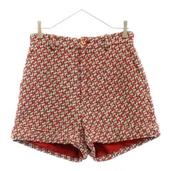 GUCCI (グッチ) ホースシューボタン ツイードショーツ ショートパンツ 691396 レッド レディースのサムネイル