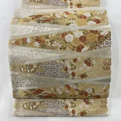 408my96☆加納幸 袋帯 金糸 蜀江 唐花 唐草 作家物☆美品 408my96☆加納幸 袋帯 金糸 蜀江 唐花 唐草 作家物☆美品
