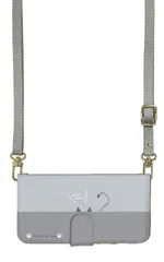 iPhone14ProMax ケース 手帳型 アイフォン14 プロマックス スマホケース スマホショルダー レザー ストラップ 猫 ねこ かわいい 調節可能 130cm  カラー06