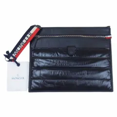 MONCLER モンクレール その他バッグ POUCH LARGE キルティング 切替 レザー クラッチ バッグ ブラック系【中古】のサムネイル