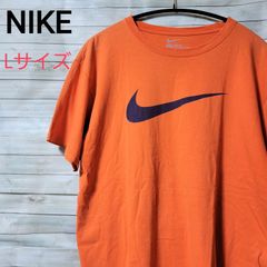 NIKE ロゴTシャツ スウッシュ オレンジ ネイビー Lサイズ オーバーサイズ
