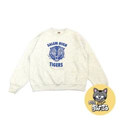 90s 古着 フルーツオブザルーム スウェット アニマル ライトグレー L