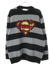 COACH コーチ DC SUPERMAN オーバーサイズボーダーニットセーター  ブラック グレー XSのサムネイル