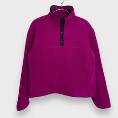 ☆90s☆L.L.Bean☆エルエルビーン☆ハーフスナップボタンフリースプルオーバー☆スナップT☆パープル☆レディースS☆F24M
