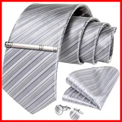 ビジネス 入学式 結婚式 セット タイピン 卒業式 カフスボタン ハンカチ ネクタイ 忘年会 ネクタイ ストライプ [DiBanGu]
