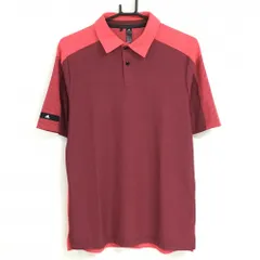 【超美品】アディダス 半袖ポロシャツ ピンク×ネイビー 背面3ライン AEROREADY メンズ M ゴルフウェア adidas