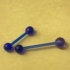 2個　14G UVアクリル　シャフト(12mm 19mm) バーベル　リテーナー ホール キープ  舌ピアス　舌ピ　軟骨ピアス　トラガス　ブルー シークレットピアス ボディピアス ボディーピアス