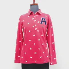 adidas　M サイズ　長袖 ポロシャツ　ゴルフウェア　レッド　アディダス