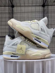 お値下げしました??即購入?? Off-white × Nike wMNS Air Jordan 4 retro “creamsail” 男女兼用