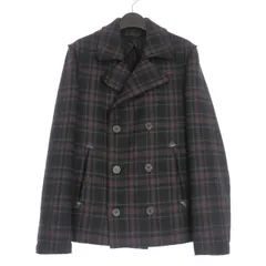 ランバン LANVIN チェック柄 Pコート ピーコート ジャケット 44 ブラック/レッド RMOU0007A14 国内正規のサムネイル