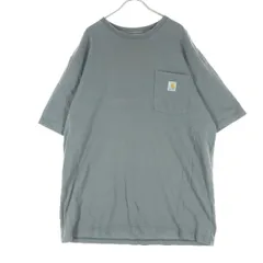 Carhartt カーハート ワッペン 半袖 胸ポケット付 Tシャツ L グレー メンズ 古着