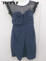 ◇ Limitless Luxury レイヤード調 シアー ノースリーブ ミニ ワンピース サイズ38 ネイビー レディース 【中古】 【1106040003168】
