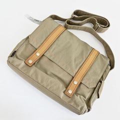 未使用級】一澤信三郎帆布 ショルダーバッグ S-17 ひねり金具 ベージュ