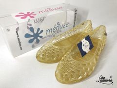 新品未使用 MEDUSE メデュース JAVANA バレシューズ パンプス 防水 約 23.5cm ゴールド グリッター