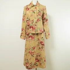 #anc ローラアシュレイ LAURAASHLEY セットアップ ツーピース ベージュ 赤 ピンク デニム調 花柄 ロング レディース [974011]