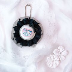 ハンドメイド　両面マタニティマーク　チュールロゼット　ブラックxブラック　完成品