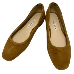 【美品】ダイアナ (21.5) パンプス フラットシューズ スクエアトゥ 定番デザイン