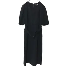 z1338【美品】SOIR BENIR　東京ソワール　ブラックフォーマル　半袖ワンピース　黒　ブラック　レディース　9号 冠婚葬祭　セレモニー　高級　上品　上質