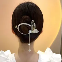 【人気商品】クリップ 髪留め かみどめ へあくりっぷ クリップ オフィス バンスクリップ 大人 しっかりとまる 女性 通勤 大きめ ヘアアクセサリー ヘアクリップ 人気 韓国 HAPVITAL (マーメイドスタイル)