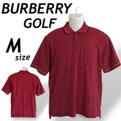 BURBERRY GOLF バーバリー ゴルフ メンズ 半袖ポロシャツ M ゴルフウェア 刺繡ロゴ BFV11-625 -16 三陽商会 レッド系 (E08)★