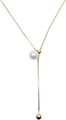 HARGIO(ハルジオ) ロングネックレス レディース 人気 長め ラリエット マンテル Y字 パール ゴールド シルバー チェーン アクセサリー ジュエリー ペンダント チョーカー 普段使い おしゃれ かわいい プレゼント 結婚式