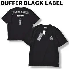 【新品未使用】 【タグ付き】 ダファー ブラックレーベル DUFFER BLACK LABEL バック プリント ロゴ Tシャツ クルーネック カットソー サイドシーム L ブラック ストリート カジュアル メンズ