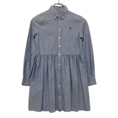 RALPH LAUREN 長袖 無地シャツ キッズ M~ ライトブルー ワンピース型 ラルフローレン 古着卸 アメリカ仕入 a611-5547のサムネイル