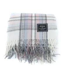 ジルバイジルスチュアート JILL by JILLSTUART マフラー ストール チェック柄 フリンジ FR マルチカラー ピンク /HO1のサムネイル