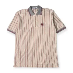MEN′S CLUB SPORTS Licensed by VAN ヴァンヂャケット ストライプ 半袖 ポロシャツ L/アイボリー×レッド メンズ ビンテージのサムネイル
