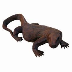 コモドドラゴンの木彫り 50cm コモドオオトカゲの置物 爬虫類の