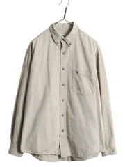 【お得なクーポン配布中!】 90s エディーバウアー 長袖 ボタンダウン シャツ メンズ M / 90年代 オールド Eddie Bauer 長袖シャツ コットン ワンポイント ポケット付き