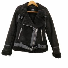 ザラ ZARA フェイクムートン ボア ダブルライダース ジャケット メンズ