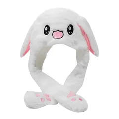 うさぎ 帽子 耳が動くの女子 ウサギ かわいいぼうし 着ぐるみ帽子 コスプレ被り物  肉球を押すと耳が立つ 耳 動く 人気 男女兼用 コスチューム