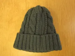 【美品】CA4LA カシラ ニット帽 ニットキャップ ビーニー 帽子 ケーブル編み 無地 グレー ONM01198