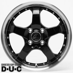 15インチアルミホイール 軽自動車 4本セット FZ431 ブラック/リムポリ PO/RP 15-5.0 リム深度33mm 安心JAWA認証