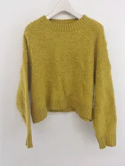 ◇ earth music&ecology アース ミュージック＆エコロジー 長袖 ニット セーター サイズF マスタード レディース E  【1304260028835】