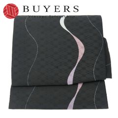 【中古】 その他帯 文化帯 ポリエステル 黒 薄紫 白 造り帯 お太鼓 モダン 和装 呉服 和服 きもの レディース 女性